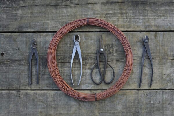 Bonsai Tools and copper wire at Eisei-en